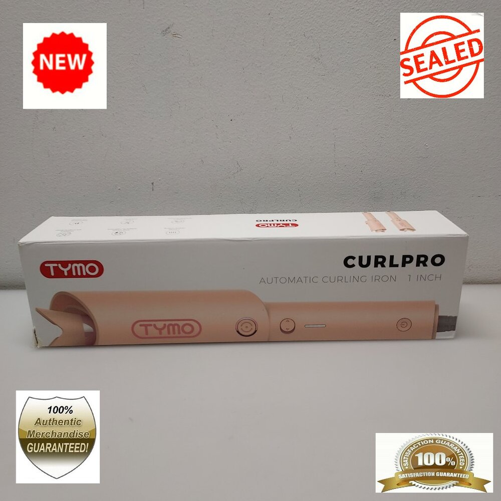 TYMO CURLPRO Automatic Rotating BEACHWAVES Curling Iron WAND Lightweight PINK